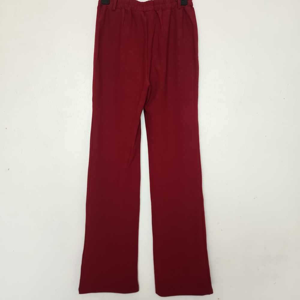 Red Straight-Leg Pants